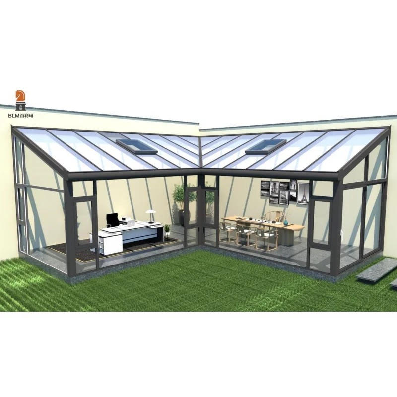 Modern French Design Small 4 Season Glass Room Winter Garden House Aluminum Sunroom With For Outdoor Backyard