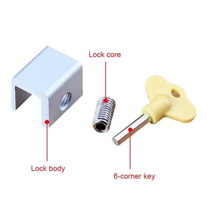 Aluminum Alloy Door Screen Window Lock Stopper Sliding Window Anti-theft Door Protective Lock Baby Child Pet Safety Lock Buckle
