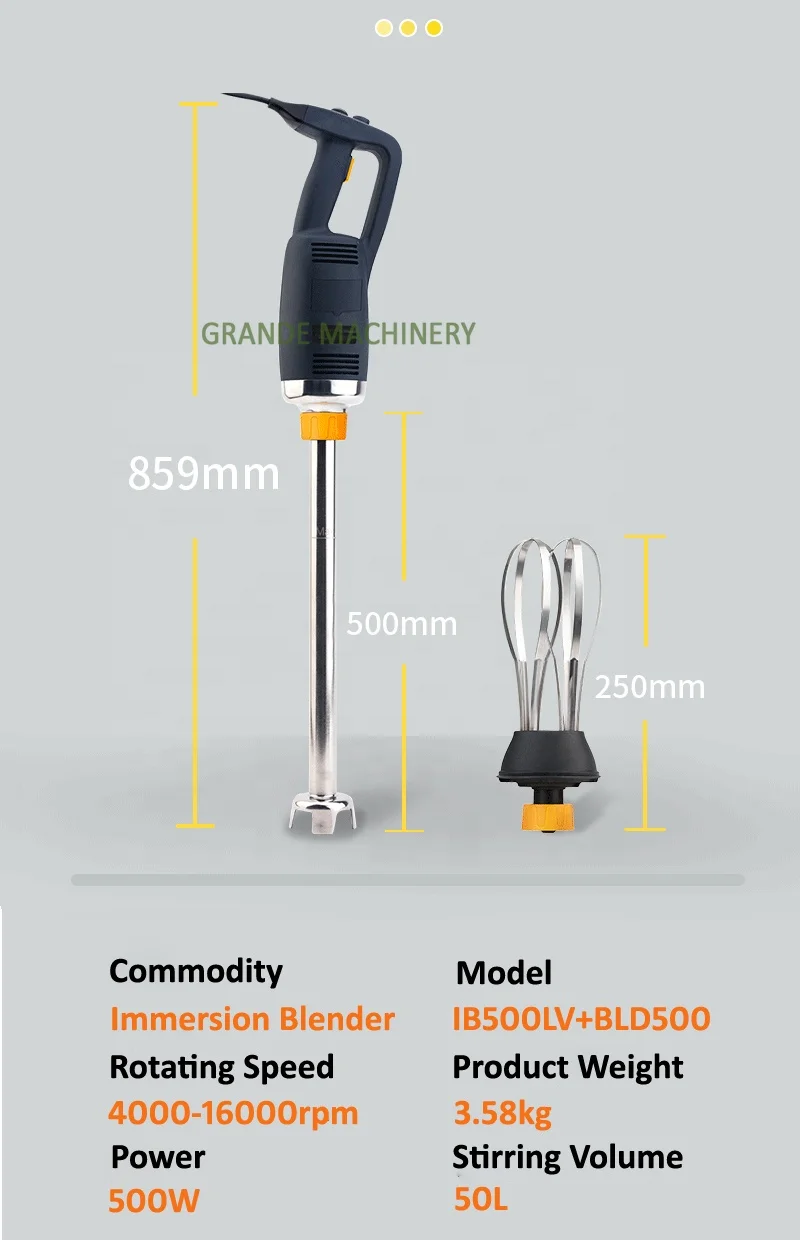 Electric Handheld Immersion Milk Mixer Food Mixer Handheld Stick Blender for Mixing Eggs Cream Soup with Whisk and Different Rod