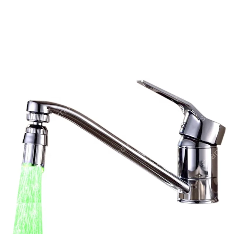 Single Blue Color led light water faucet tap
