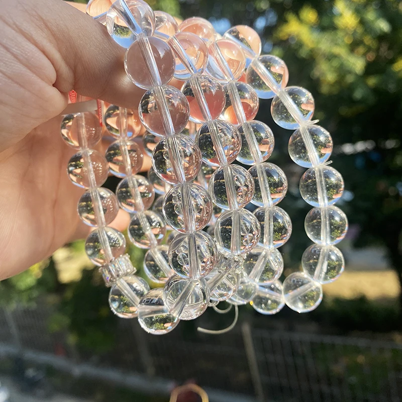 wholesale white crystal round beads Natural crystal beads Clear Quartz Bracelet for crystal crafts