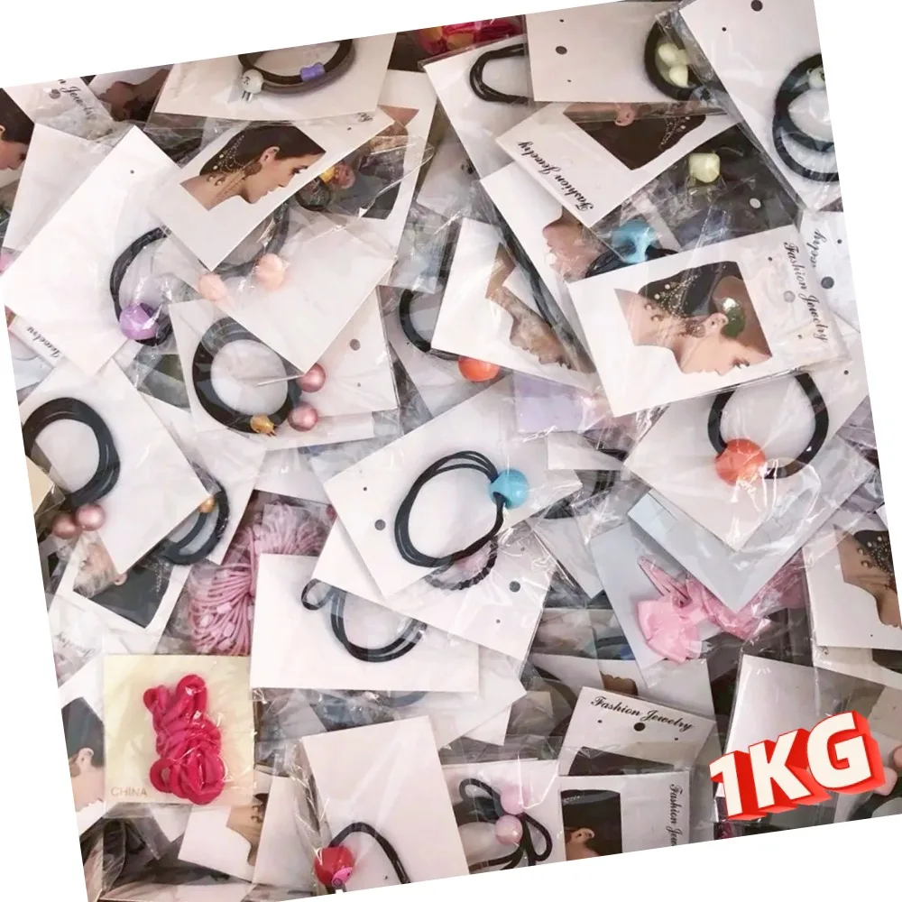 1KG Mixed Women Hair Ties Trending Hair Accessories in Bulk Mixed Wholesale China for Girl Over 100pcs Hair Jewelry