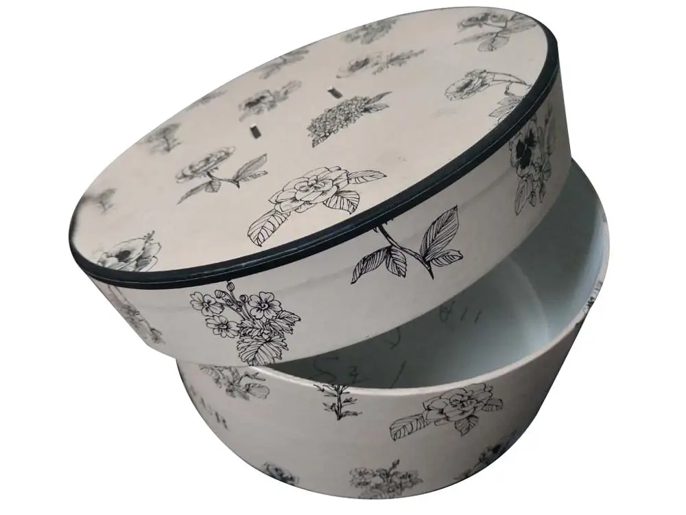 
Luxury print inside and outside round candy boxes chocolate box hat boxes candle box 