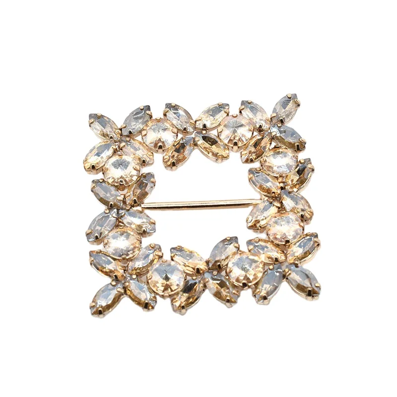 Custom  Rectangle  Rhinestone Diamante Shine Square Crystal Buckle for Purse Shoe Belt Bag Decoration Accessories