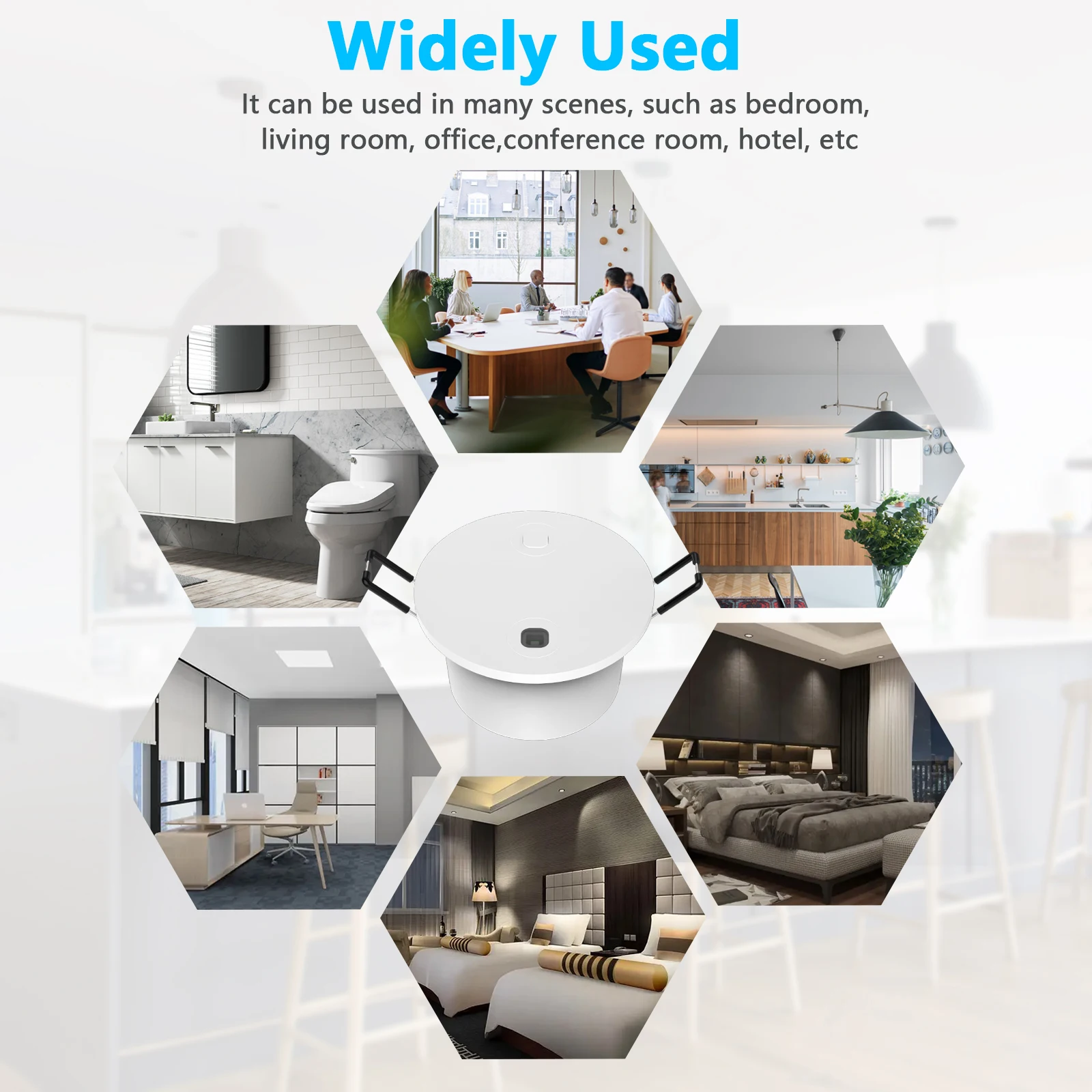 WiFi 110V-240V Radar Human Sensor with Breath Monitoring, Heart Rate Monitoring,Supporting App Check the Monitoring Data