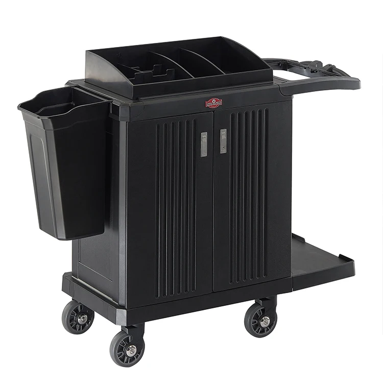 1250*549*1216mm Multifunctional Hotel Plastic Utility Service Trolley Hotel Supplies Cleaning Service Trolley Room Cleaning Tool