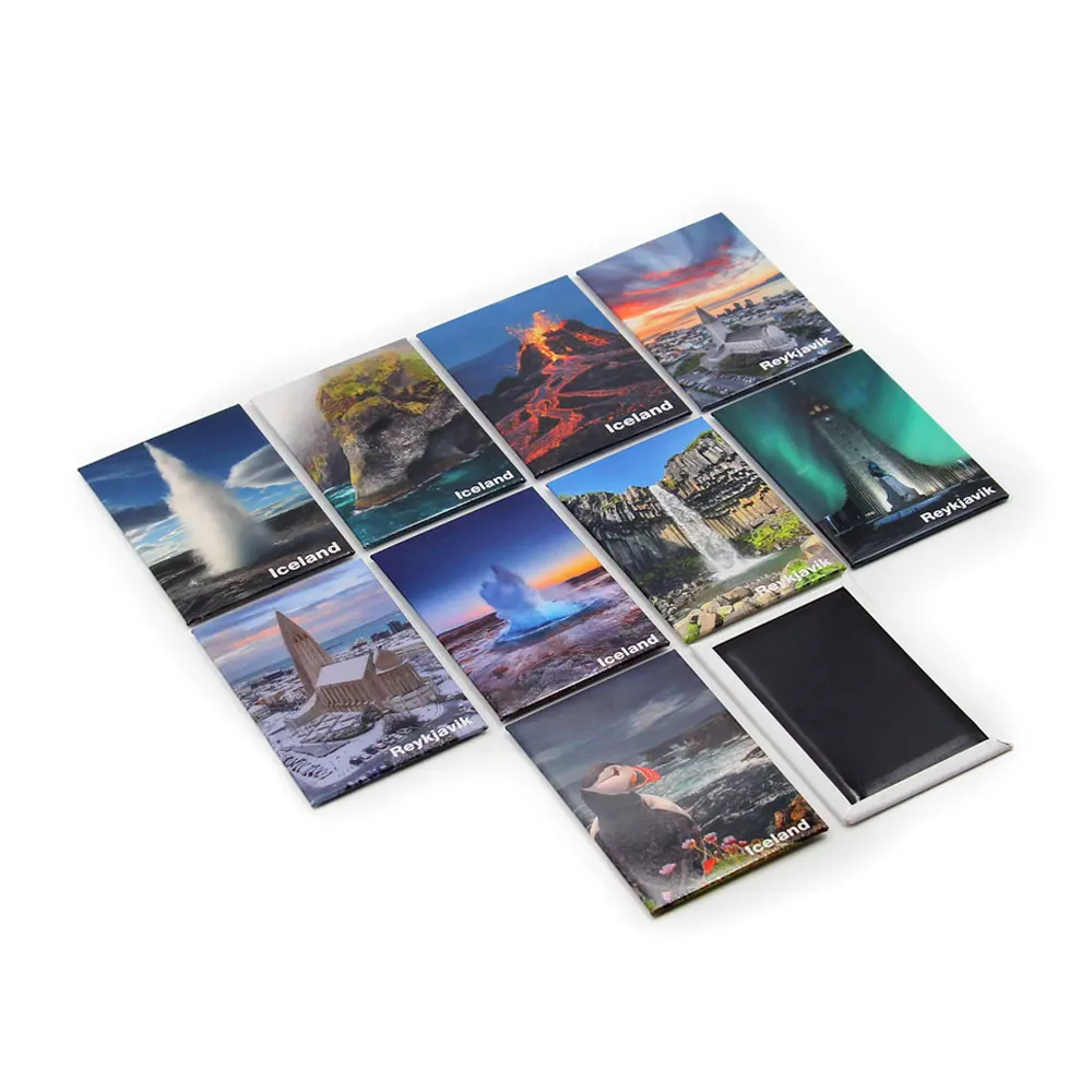Iceland Reykjavik tourist 80*53mm hallgrimskirkja Church pufin design country city souvenir shop fridge magnet