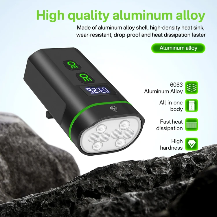 BORUiT 4000 lumens LED Bicycle Headlight Aluminum Alloy Rechargeable Waterproof Outdoor for Night Riding Lighting Bike Lights