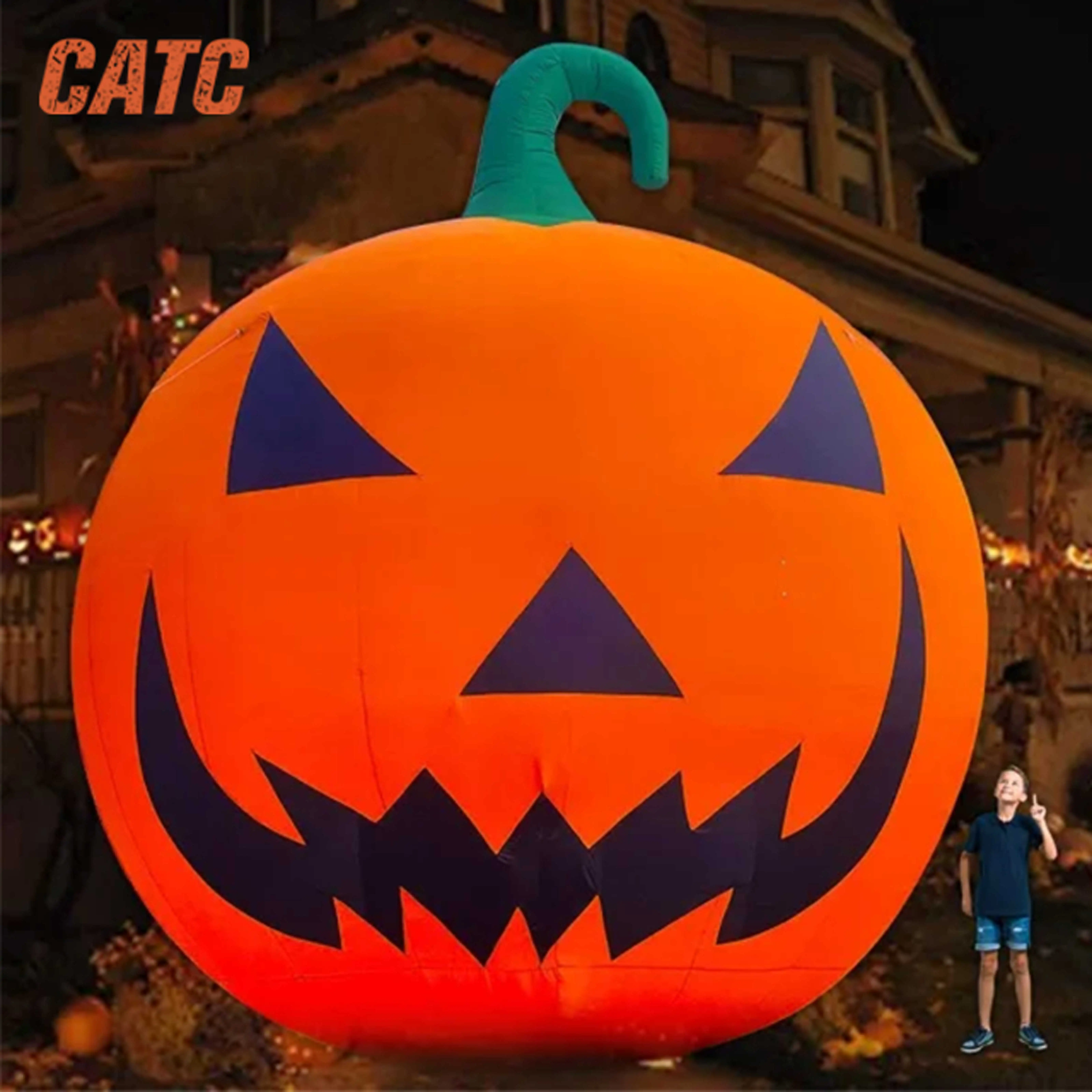 CATC Huge Custom Halloween Inflatable Pumpkin Head with Blower Halloween Party Decoration Inflatable Pumpkin