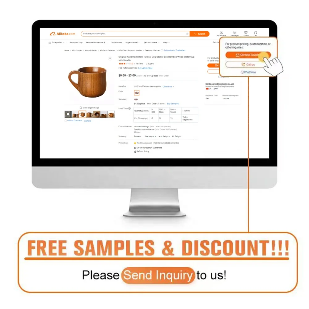 High Quality Handmade Heat-resistant Wooden Coffee Tea Mug Solid Wooden Beer Cup