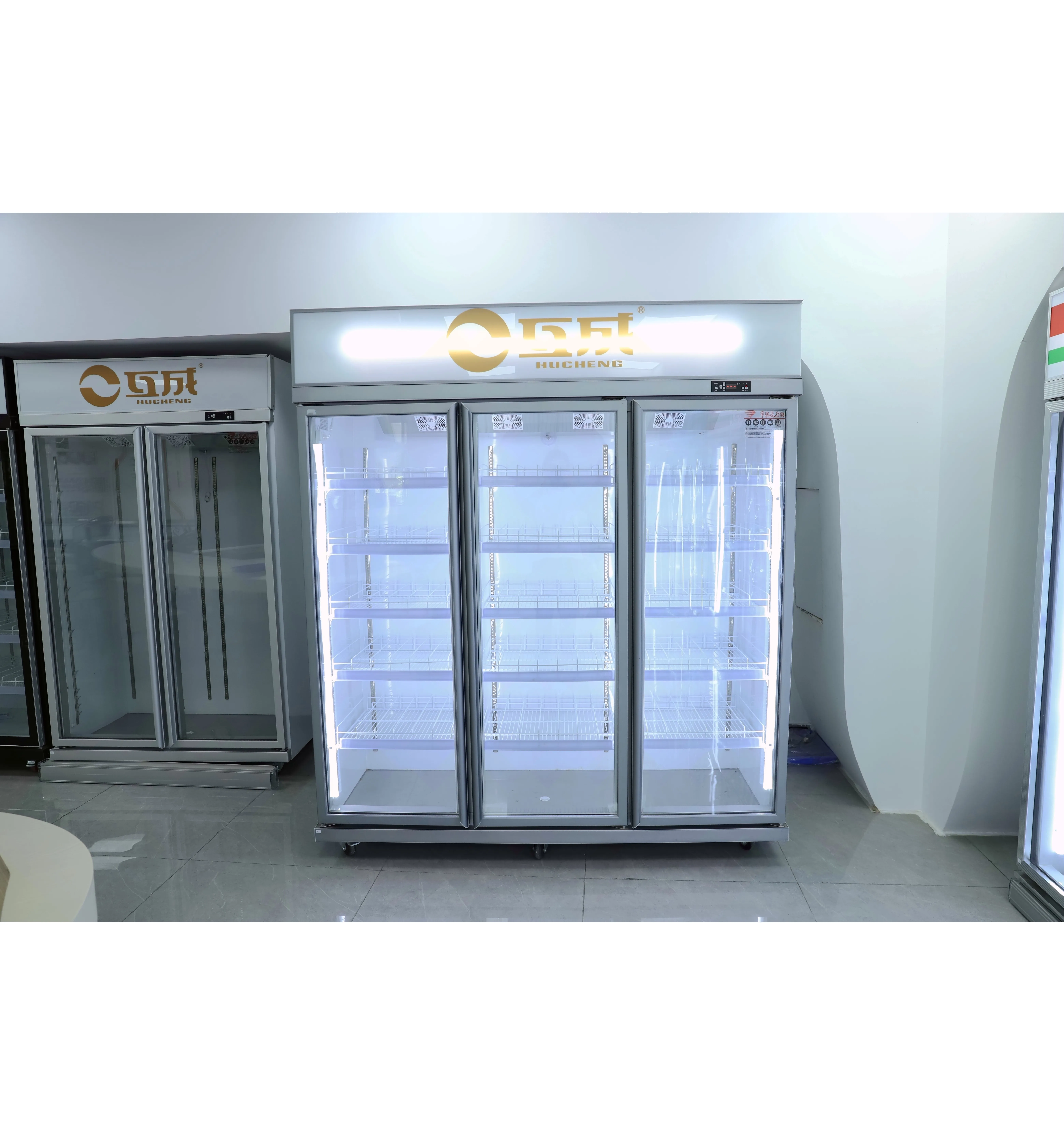 REBIRTH Instant Global Delivery Glass Door Fresh Frozen Fruit And Vegetable Beverage Vertical Freezer For Wholesale