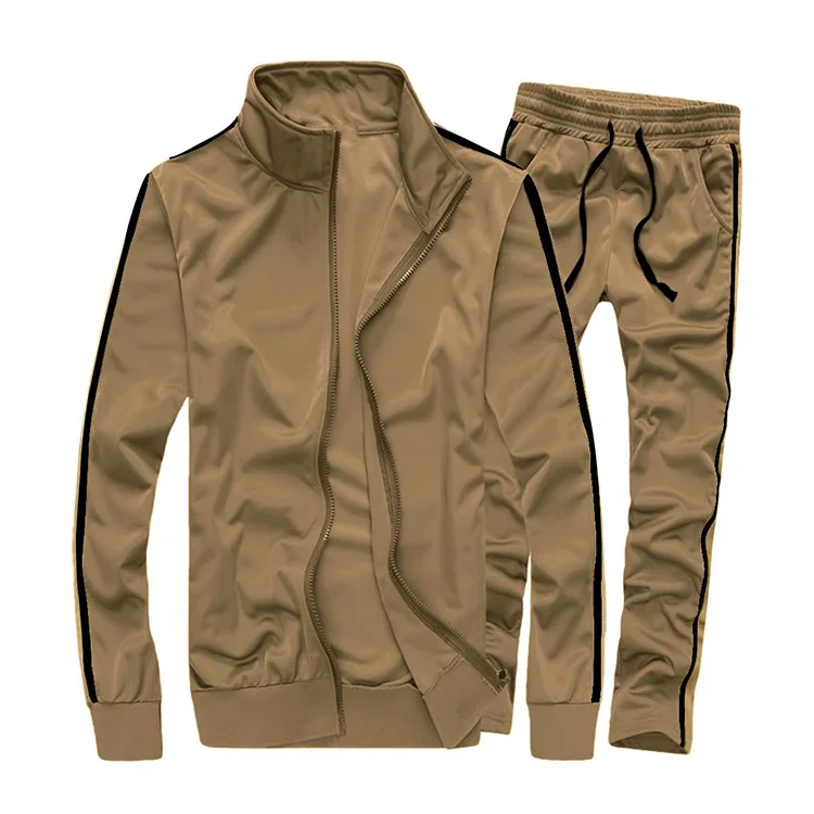 Wholesale Unisex Casual Winter Active wear Full Zip Warm Tracksuits For Men Factory 2 Pieces Custom Casual Jogging Tracksuit Set