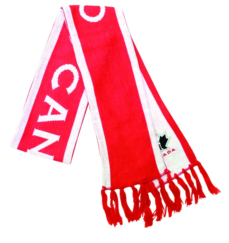wholesale customized logo polyester printing  football acrylic knitted fans scarf sport team  decorative scarf
