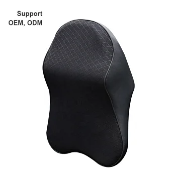 Car Pillow Auto Necks Support Pillows Cushion for Relieving Neck Fatigue with  Pu Leather and Memory Foam Cars Seat Headrest