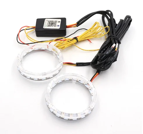 RGB Car Angel Eyes Halo Ring  COB led angel eyes halo rings for all cars, led angel eye kits Control Multi-Color Led Light