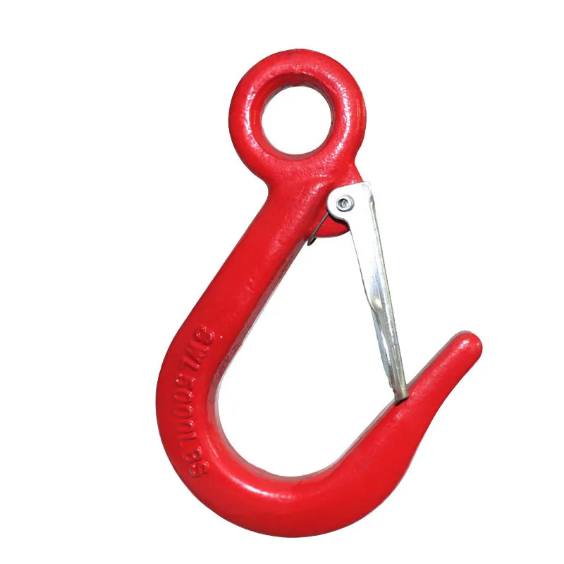 5 ton g80 wide mouth hooks with Safety Latch container hook for lifting and hoisting