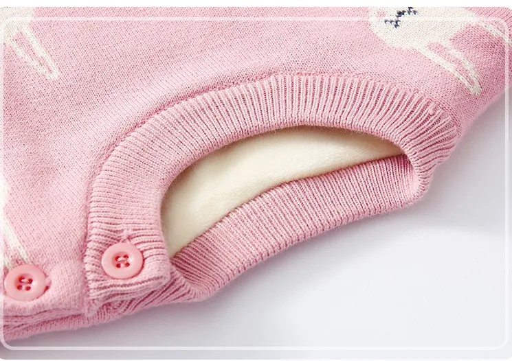 
cartoon animal jacquard thickening knit baby sweaters winter baby clothes kids pullovers 
