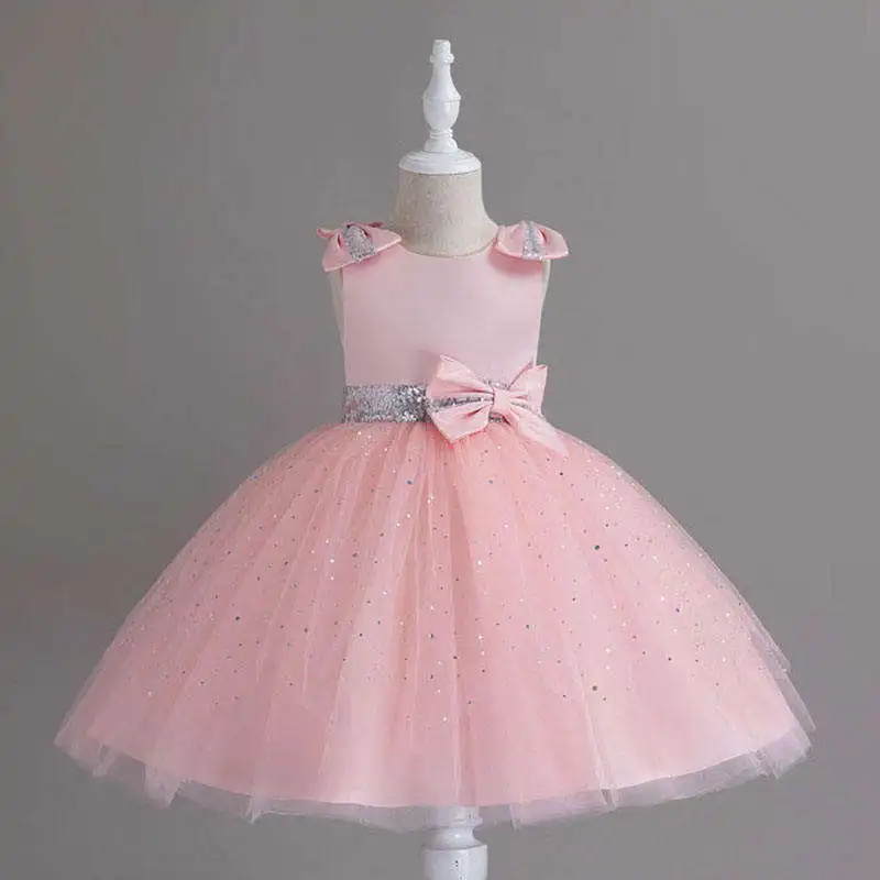 Wholesale latest fashion baby girl party kids dresses for children fancy flower petal evening little clothes