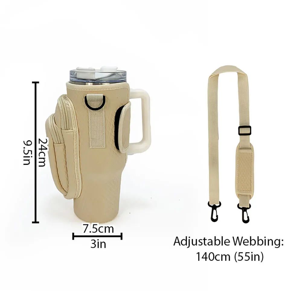Adjustable Strap Travel Sleeve Pouch Bag for Stanley Cup 40Oz With Handle 30Oz Tumbler Water Bottle Thermal Case Bt16 Laudtec