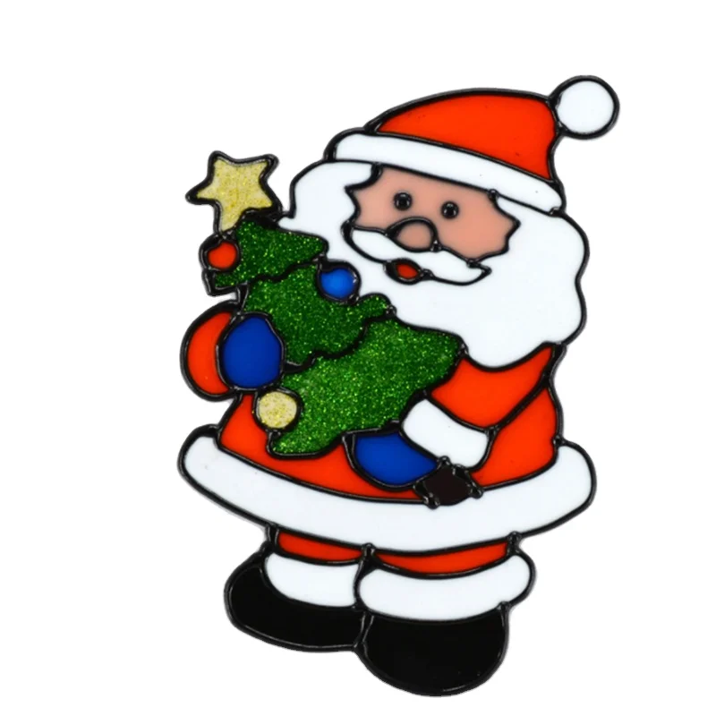 Waterproof Removable Pvc Kids Christmas Santa Claus Window Decoration Stickers