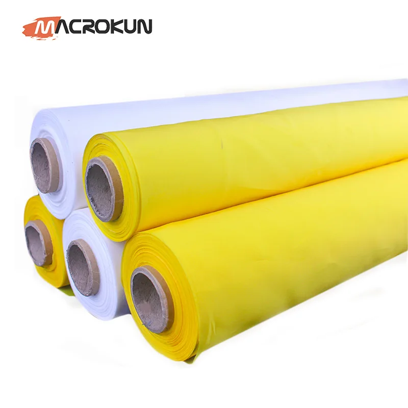 White yellow 100% nylon polyester silk screen printing mesh bolting cloth for Textile printing