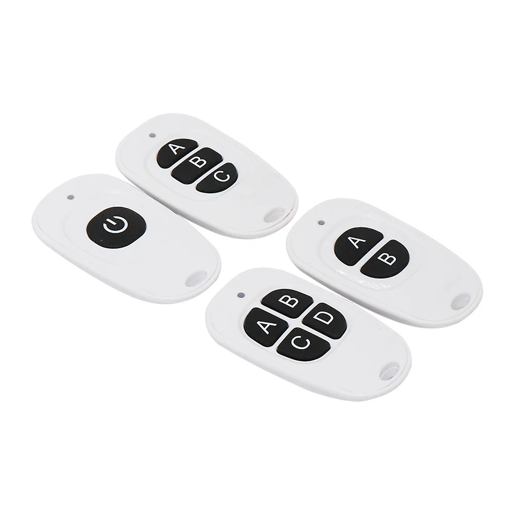 White 1 2 3 4Button Remote Control Wireless for Alarm 433MHz Single Channel Garage Door Learning Code Remote Control Transmitter