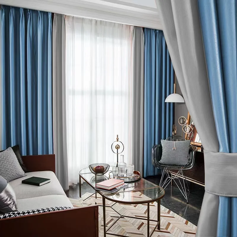 Manufacturer Curtain Fabric Blackout High Density Design Fashion Luxury Curtains Hotel Room Blackout Curtain