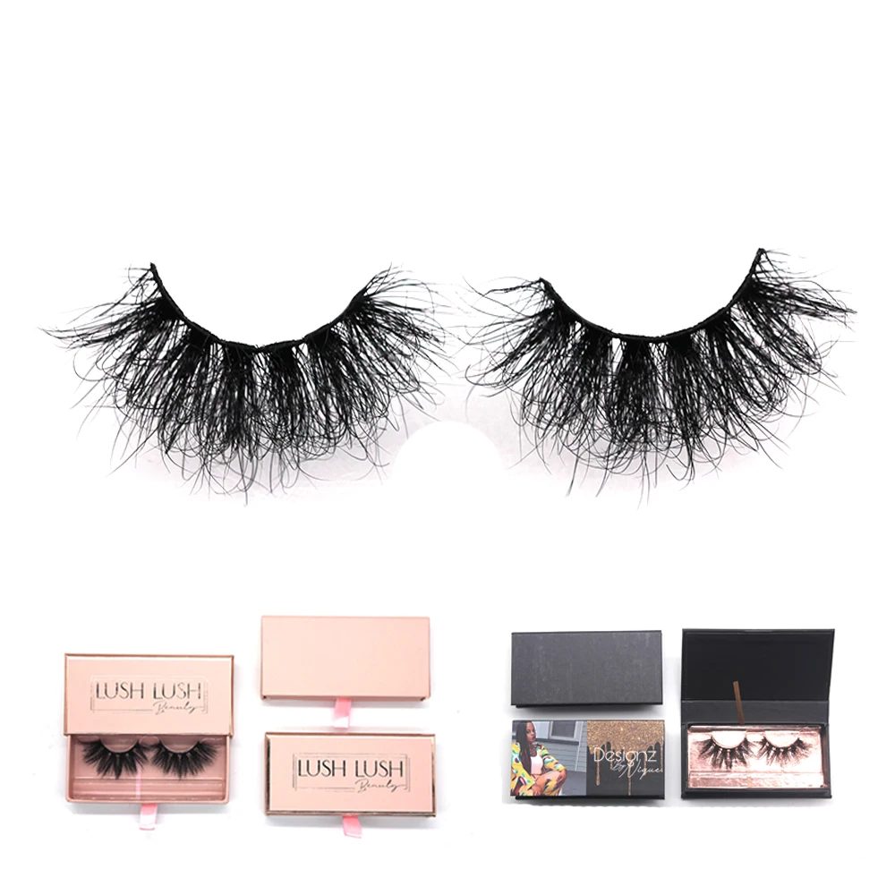  Z006-665 wholesale fluffy wispy 25 mm 3d mink luxury eyelashes and packaging vendor 3