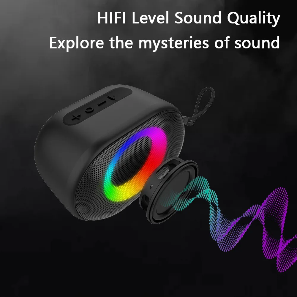 2022 latest outdoor wireless speaker waterproof IPX6 min portable RGB speaker