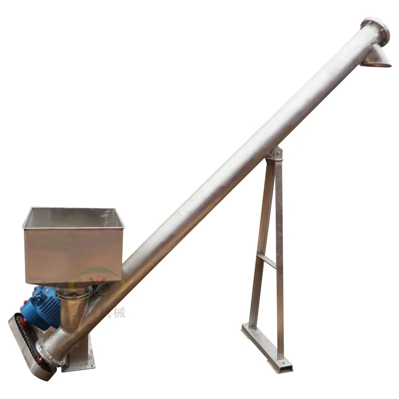 electric stainless steel vertical loading hopper screw conveyor elevator for corn/wheat/rice/grain/cereal/flour