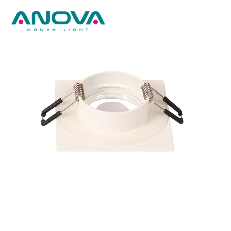 Aluminum Led Downlight Housing MR16 GU10 lamp Recessed IP44 Square White led Spot Light frame