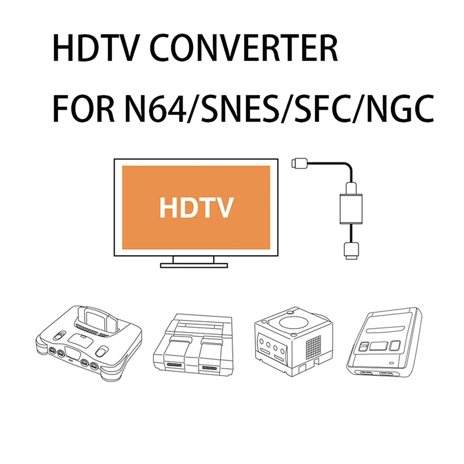 HD Link Cable for N64 Nintendo 64 to HDMI Compatible Nintendo 64/ Game Cube/SNES Ect (Plug and Play  no Power Supply Required)