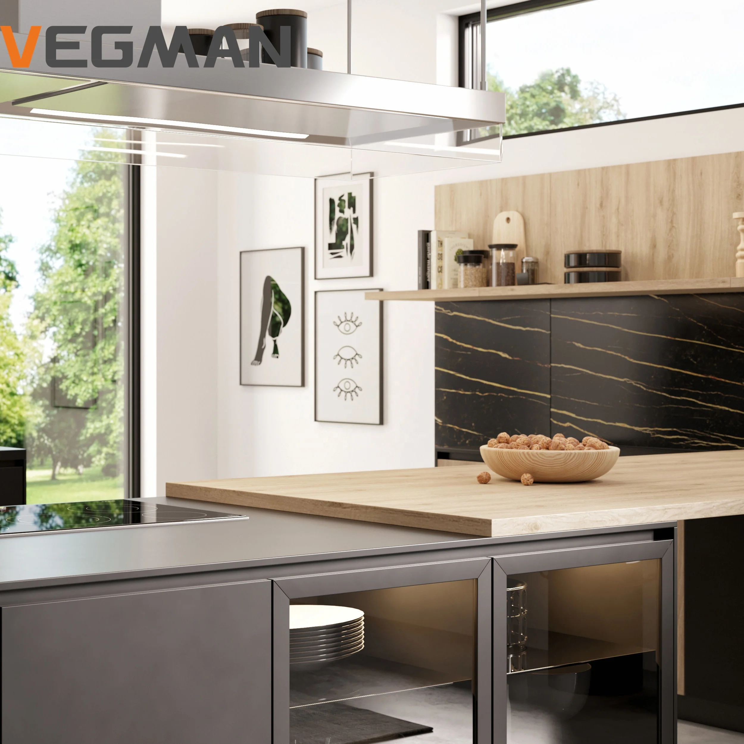 Custom Modern Kitchen Island Table Modular Pantry Kitchen Cabinets Ready To Assemble Furniture With Storage