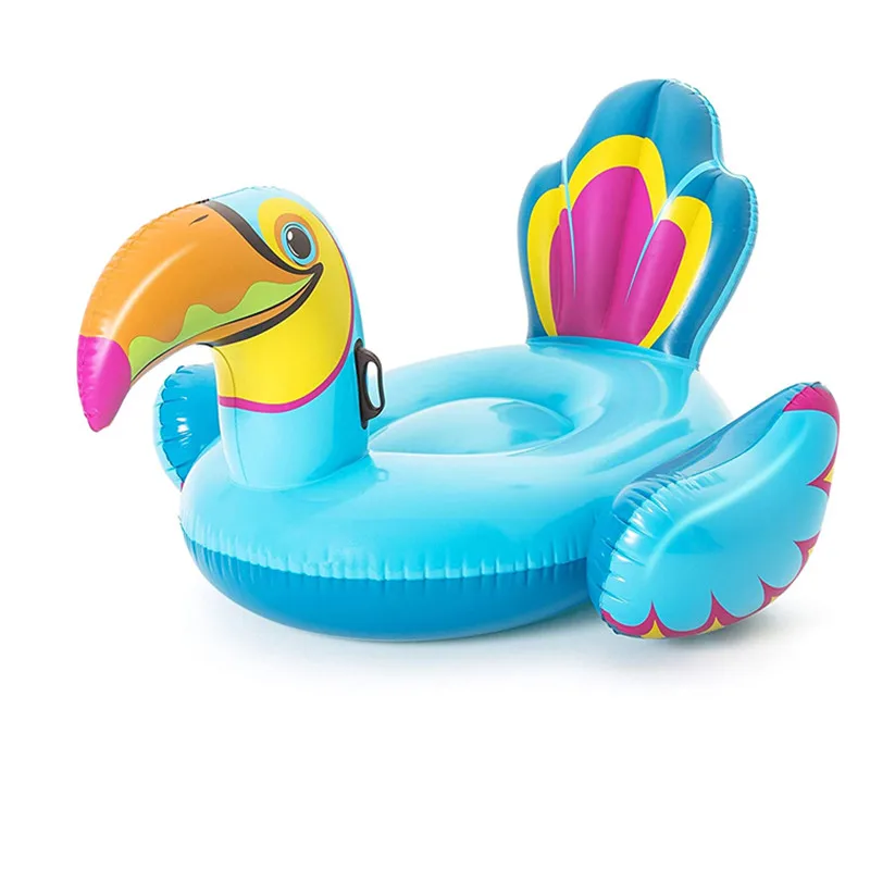 Summer water outdoor fun beach inflatable toucan ride-on pool float for adults