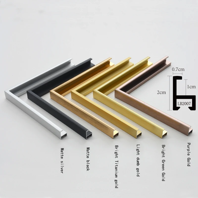 Custom Size Aluminum Poster Frames Moulding Metal Photo Picture Frame Bar Aluminum Molding Extrusion Line Strip Frame Moulding
