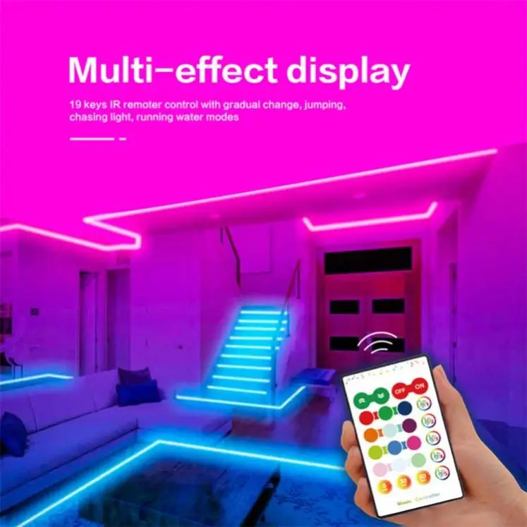 E-commerce Supplier 5m 10m 15m 20m 2835 IP65 Waterproof Flexible Ribbon Stripe DC 12V 5050 RGB LED Strips