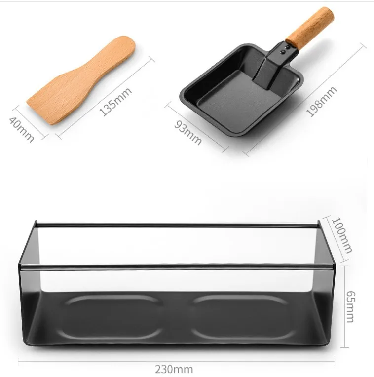 
Non-Stick Raclette Grill Set Mini Cheese Melting Pan with Foldable Wooden Handle Cheese Spatula, Heated by Candlelight 