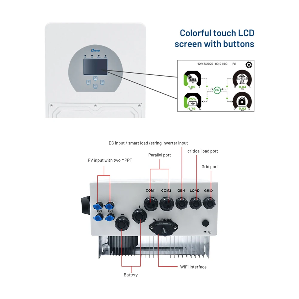 Deye SUN-40K-SG01HP3 -EU-BM4 Hybrid Solar Power Inverter 40kW 40000W 40Kva Three Phase Solar Inverter