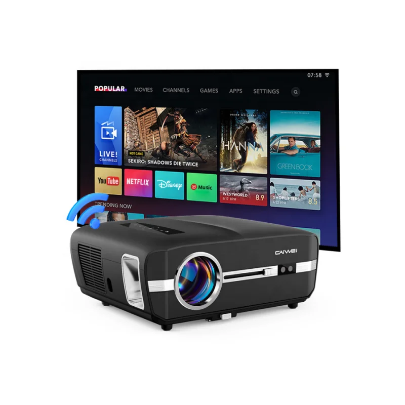 mini portable laser video led projectors screen & presentation equipments 4k hd 1080p home theater night light projection lamp