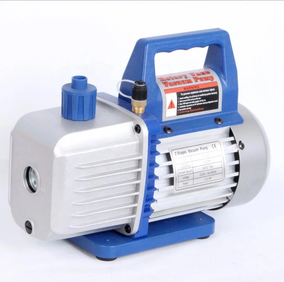 Одноступенчатый 3 5cfm 1/3HP хладагент вращающийся лопастной Вакуумный насос 220 В выход настраиваемый кабель для подачи электроэнергии воздуха