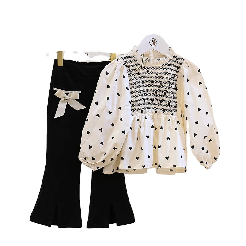 Детская одежда осенняя Новая модная кукольная рубашка в горошек для девочек 2 комплекта