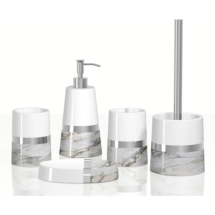 Marble effect resin bathroom sets accessory designers bathroom sets for home