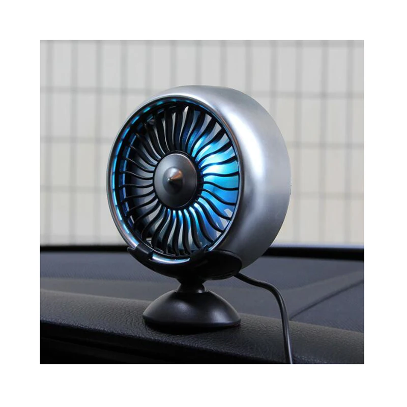 Colorful Atmosphere Light Portable Car Cooling Fan USB Air Cooler Rechargeable Mini Stand Fans Vent Clip For Air Conditioner