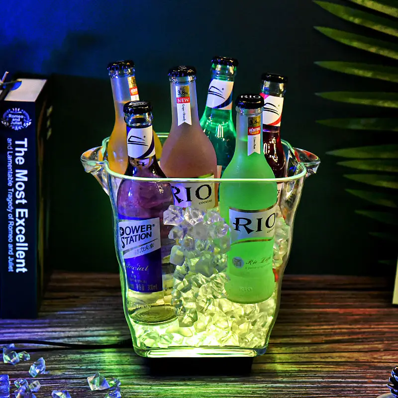 beverage tubs customized metal transparent stainless steel drink champagne wine plastic coolers acrylic beer led ice bucket