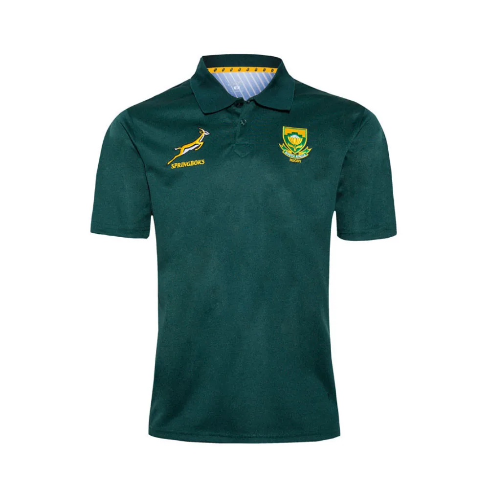 Polyester Stretch Fabric Full Sublimated Print Custom Short Sleeve Mens South Africa Rugby Jersey
