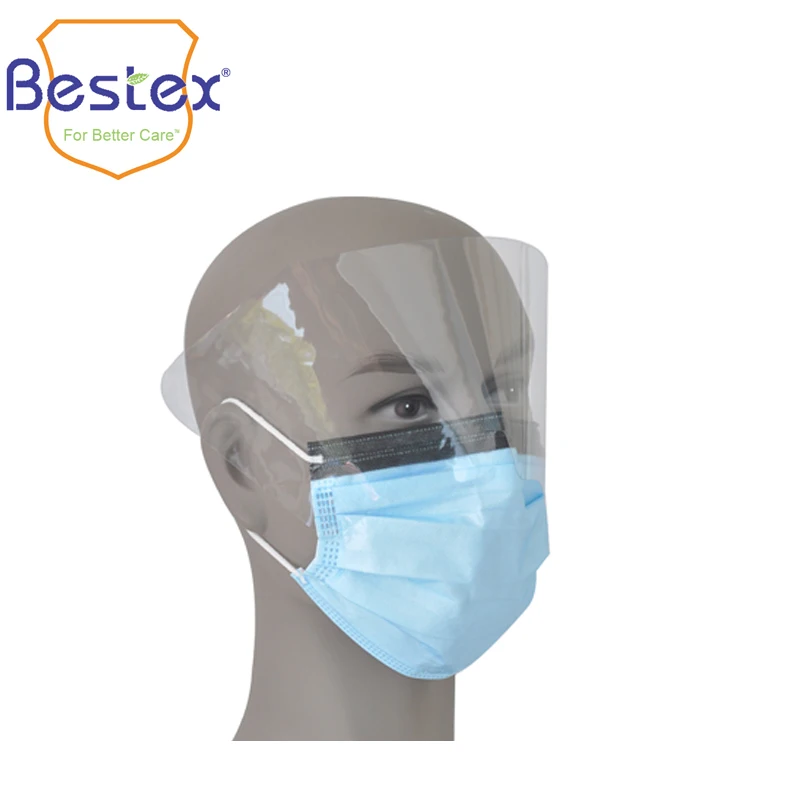 Non Woven Mask 3Ply Face Mask Medical Customized Logo Surgical Disposable Medical Disposable Face Mask with shield