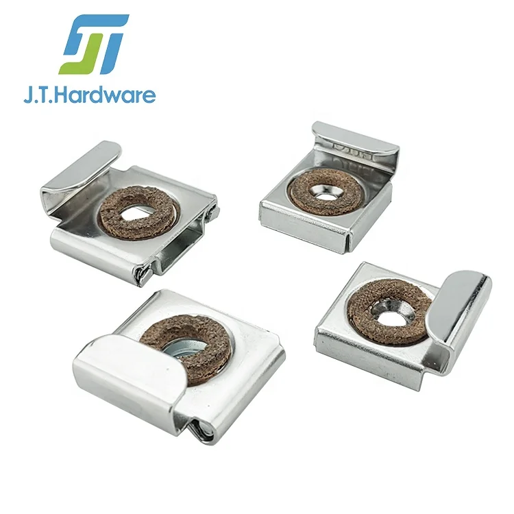 Stainless Steel Mirror Clamp Holder Cork Pad  Wall Mounted Spring Load Mirror Clip