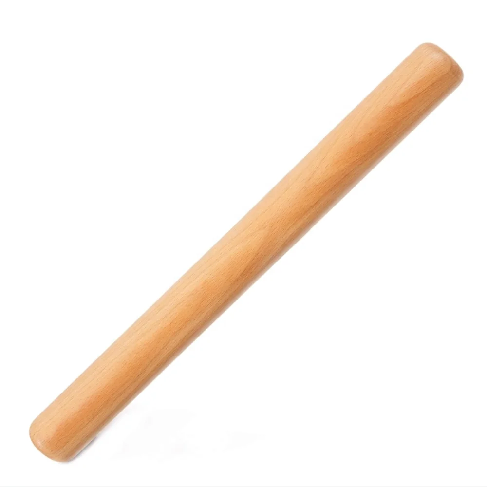 11-Inch Natural Wood Rolling Pin with Pastry Board Pattern for Families Offers Fantastic Rolling Experience in Kitchen