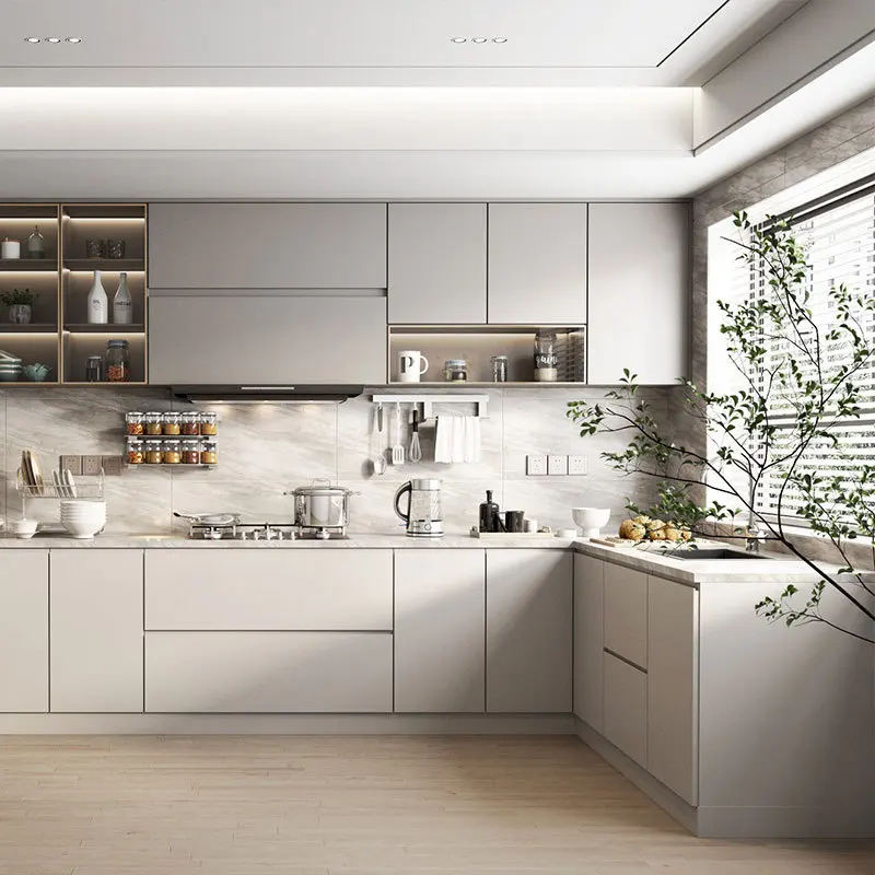 Modern Design Artificial Stone Countertop Granite Plywood Marble Sintered Stone Quartz kitchen counter top With Cabinets
