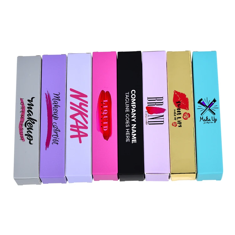 In stock lip gloss Boxes Packaging Cheap Wholesale Customized Designs Recyclable Printed Custom Lipstick Lip Balm tube Paper box